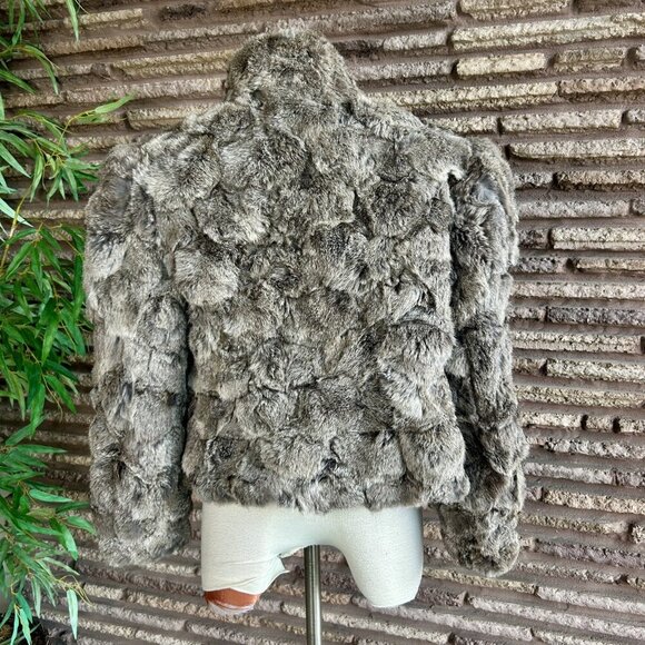 Vintage 70s Gray Dyed Genuine Rabbit Fur Jacket Made in Hong Kong - Picture 8 of 12